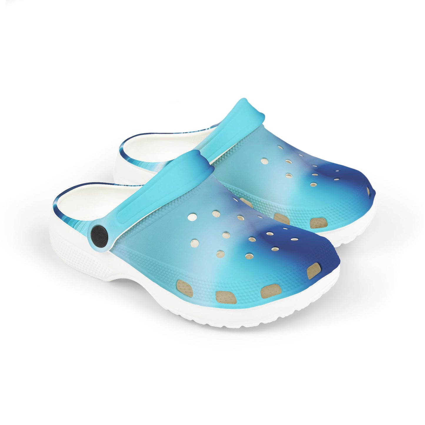 Kids Blue Ombre EVA Foam Clogs – Lightweight Water & Pool Shoes