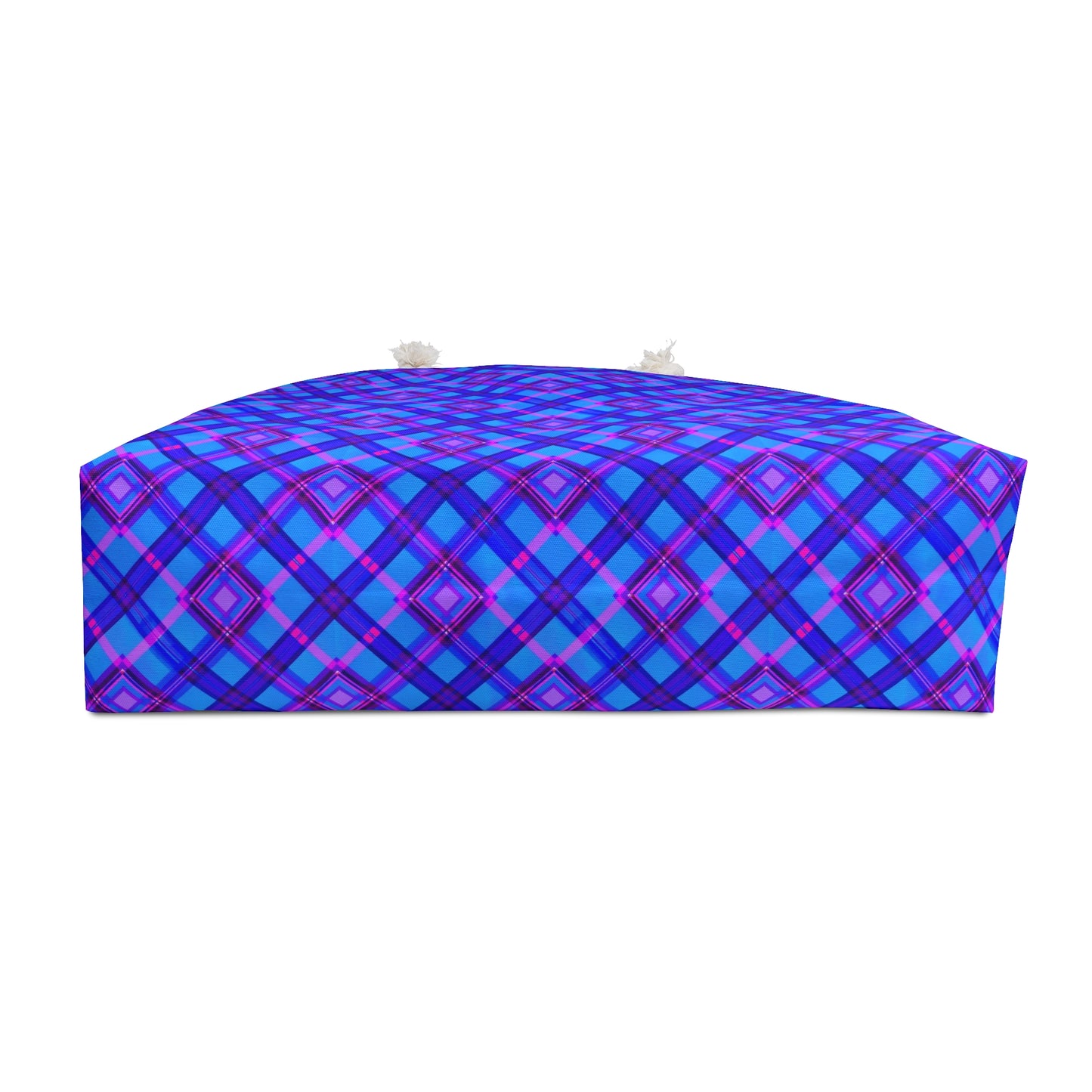 Blue Plaid Weekender Bag — Large Travel Tote for Beach, Weekend Trips & Gifts