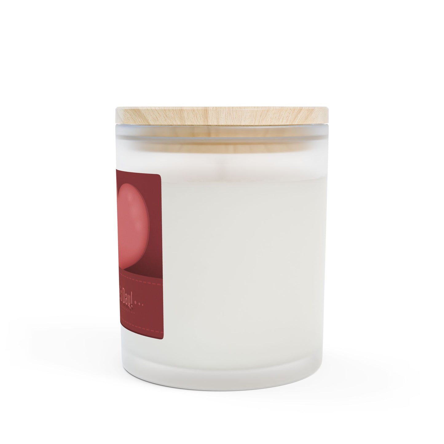 Valentine's Day Frosted Glass Candle — "Happy Valentine's Day" Heart Design, 11oz