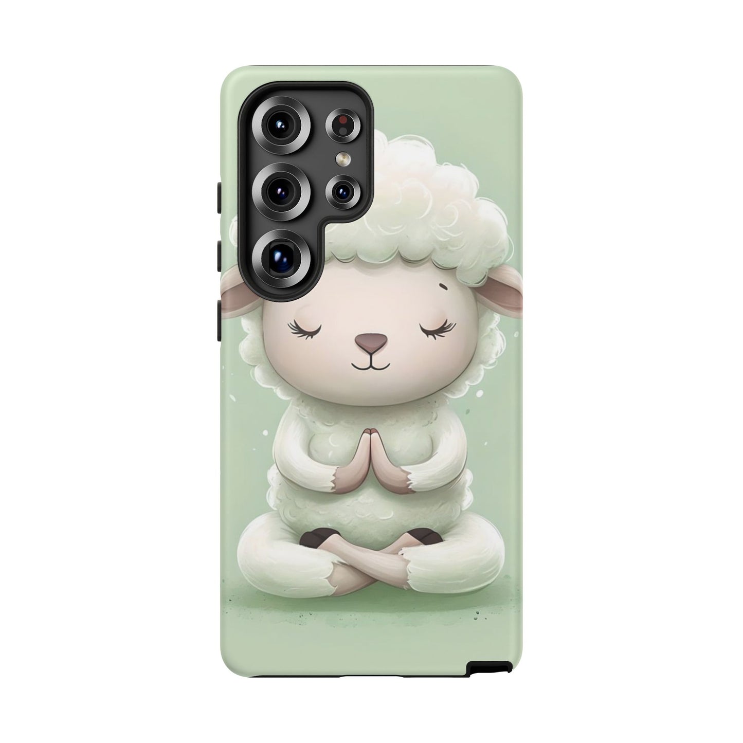 Meditating Lamb Phone Case — Cute Pastel Protective iPhone Cover
