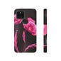 Floral iPhone Case | Tough Cases with Pink Poppy Design, Elegant Flower Phone Cover, Gift for Her, Spring Accessories, Chic Tech