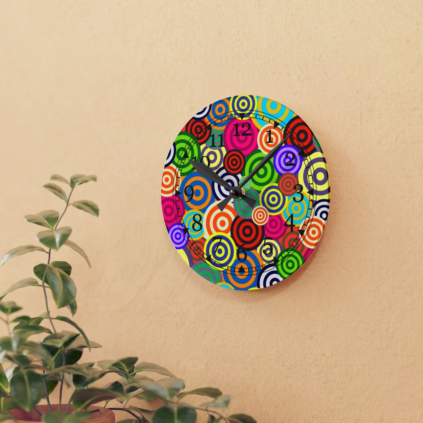 Colorful Retro Acrylic Wall Clock