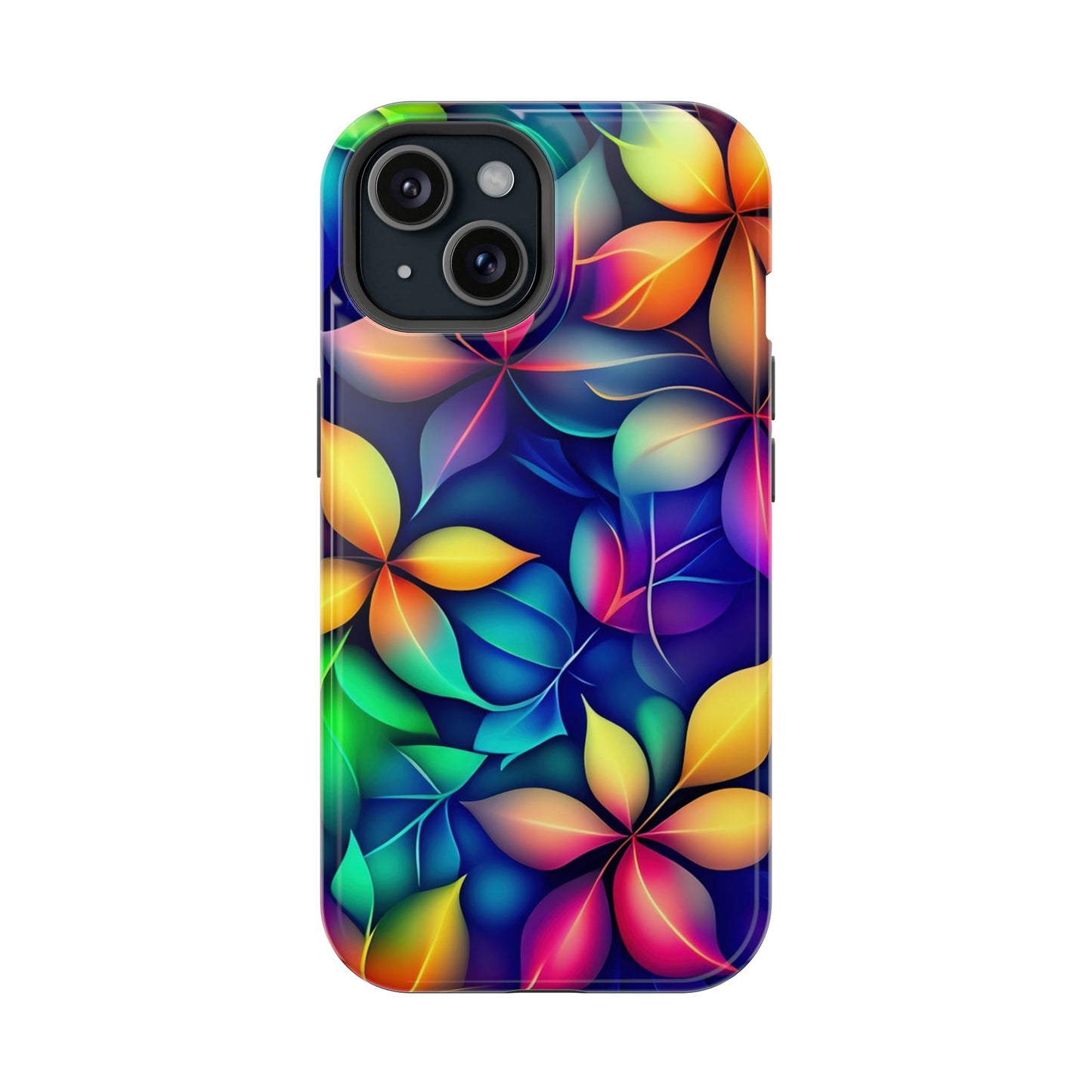 Floral Prism Magnetic Impact-Resistant Phone Case — Colorful Gradient Petal Design