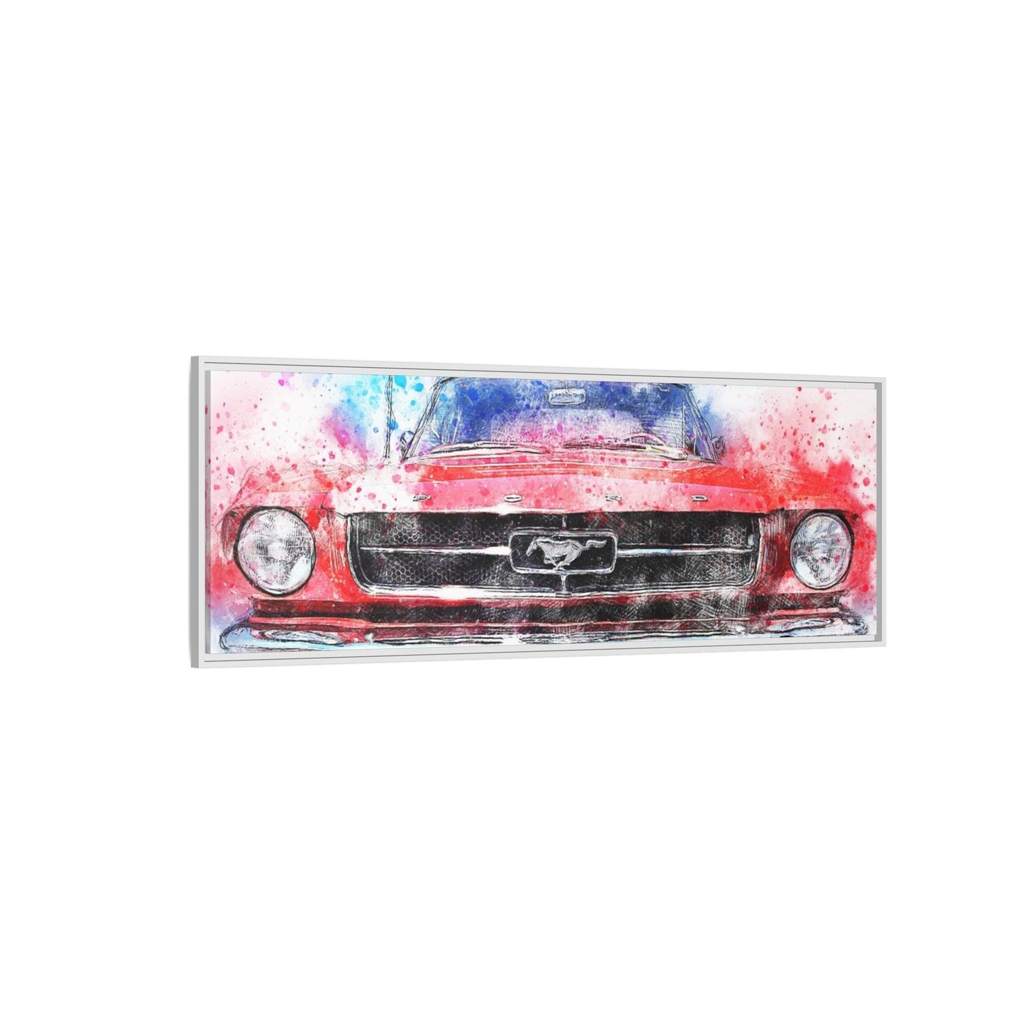 Matte Canvas, Framed Mustang Car