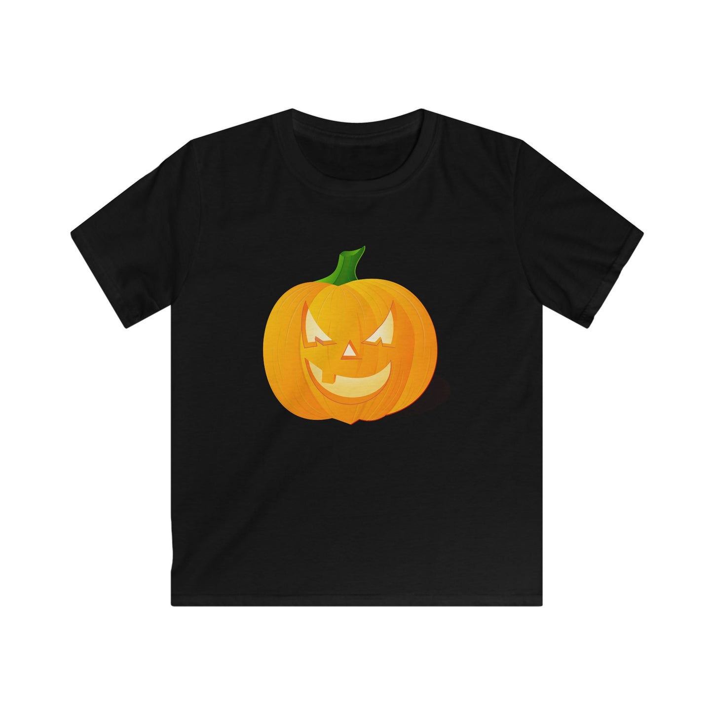 Kids Halloween Pumpkin Tee - Spooky, Fun, Softstyle Shirt for Halloween, Trick-or-Treat, Costume Party, Fall Celebrations, Pumpkin Patch