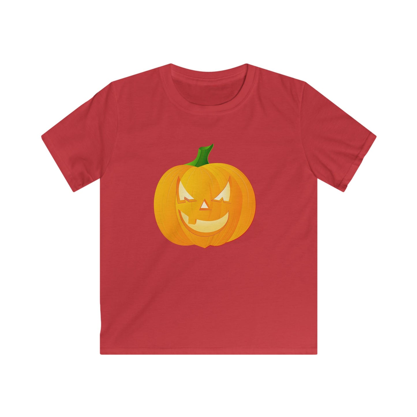 Kids Halloween Pumpkin Tee - Spooky, Fun, Softstyle Shirt for Halloween, Trick-or-Treat, Costume Party, Fall Celebrations, Pumpkin Patch
