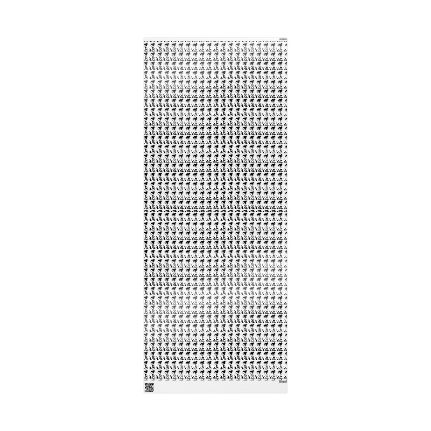 Wrapping Paper Roll — Black & White Repeating Eye Pattern