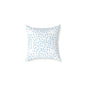 Blue Raindrop Pattern Square Pillow — Minimal Coastal Decorative Throw Pillow