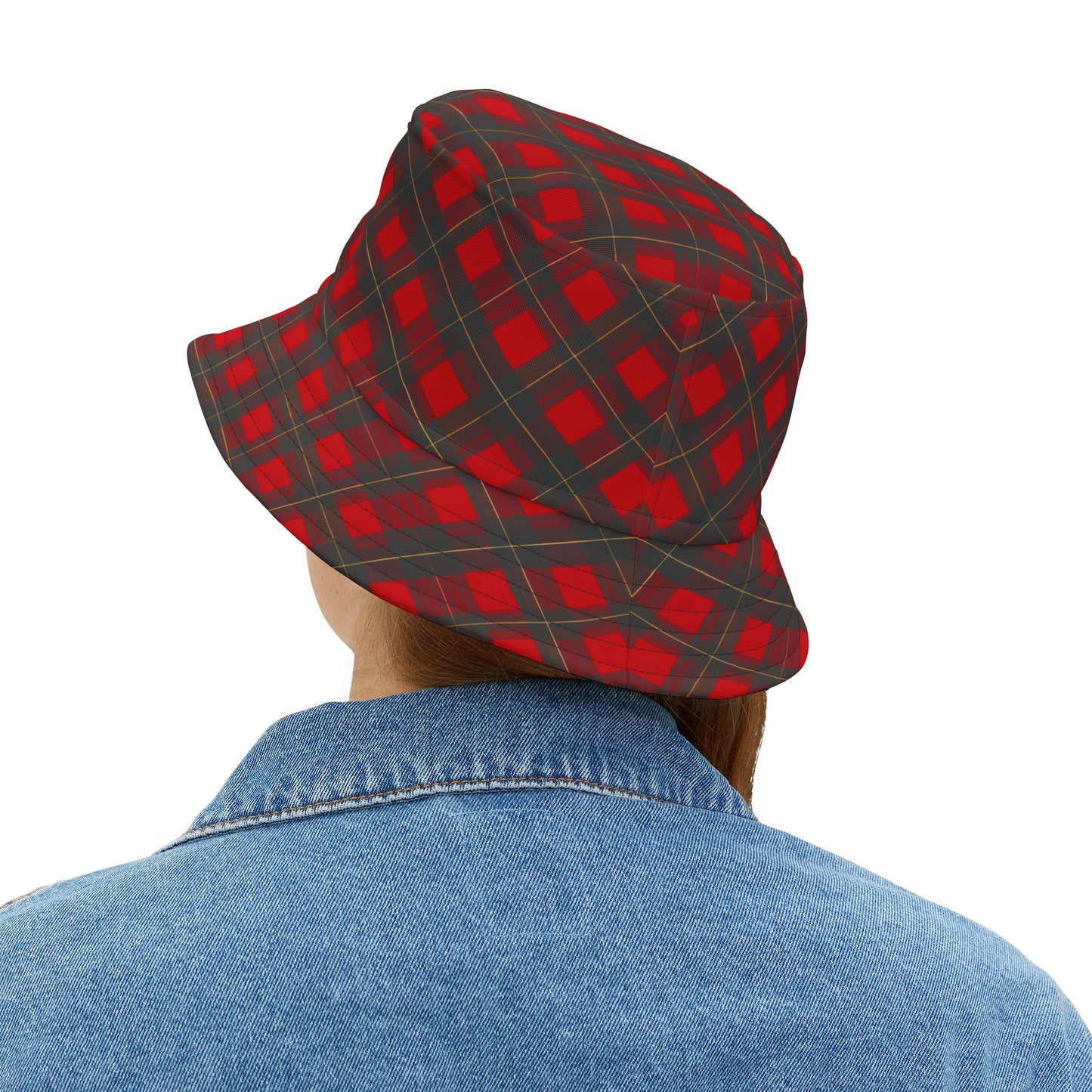 Red Plaid Bucket Hat - Classic Lumberjack Check