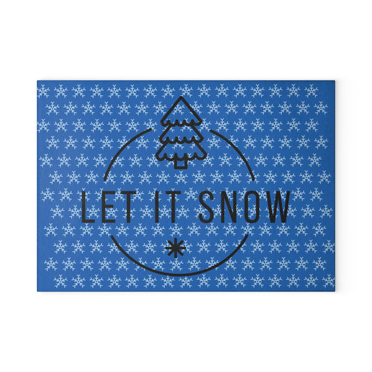 Winter Themed Glass Cutting Board - Let It Snow Design, Holiday Kitchen Decor, Christmas Gift, Festive Cooking, Snowflake Kitchenware
