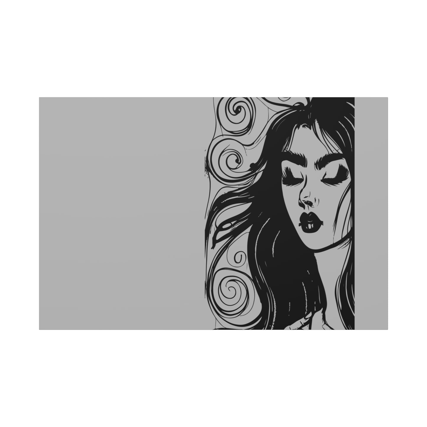 Gothic Woman Portrait Canvas Art — Matte Stretched Wall Decor