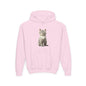 Kids Cat Hoodie – Cute Sitting Kitten Youth Hooded Sweatshirt