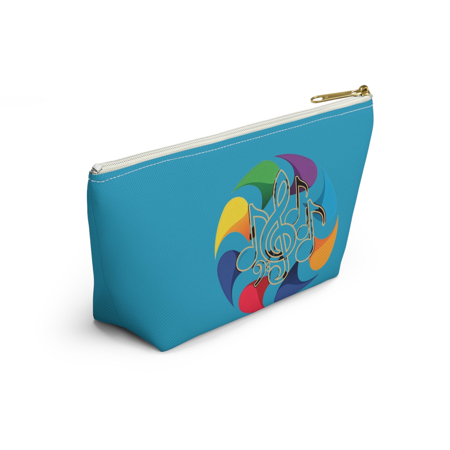 Music Notes Accessory Pouch — Colorful Treble Clef Cosmetic Bag