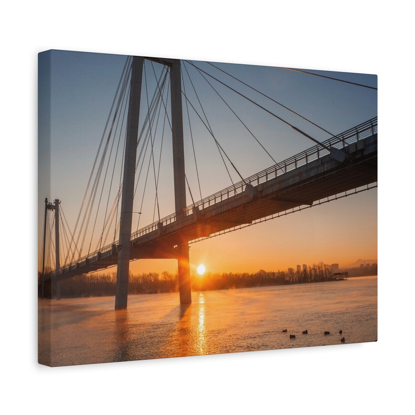 Sunrise Bridge Canvas Wall Art — Matte Stretched Canvas