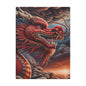 Red Dragon Minky Blanket — Soft Plush Throw with Fiery Asian Dragon Art