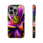Floral Neon Tough Phone Case — Vivid Purple & Orange Lily Protective Cover