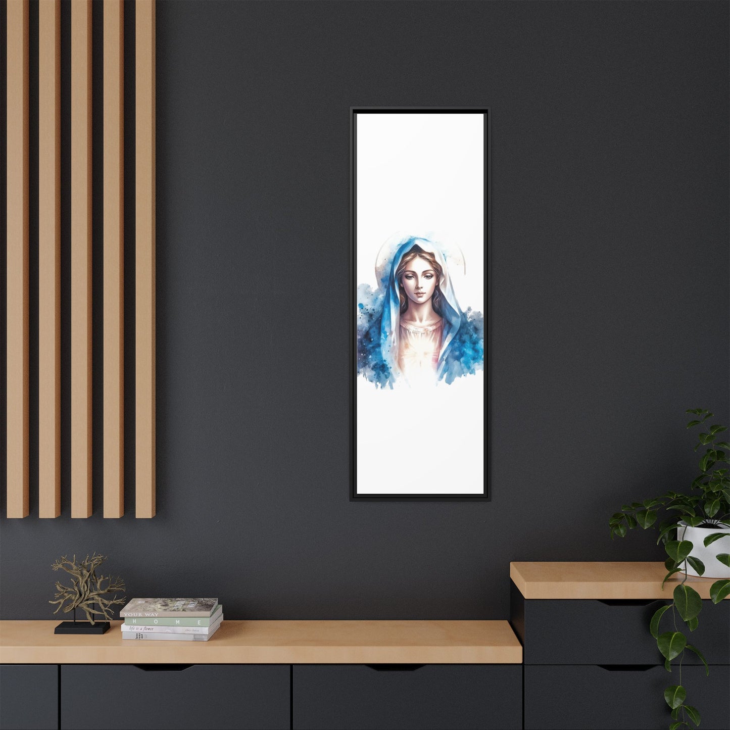 Framed Canvas Art Print, Spiritual Decor, Religious Artwork, Wall Decor, Gift for Faith, Elegant Home Decoration