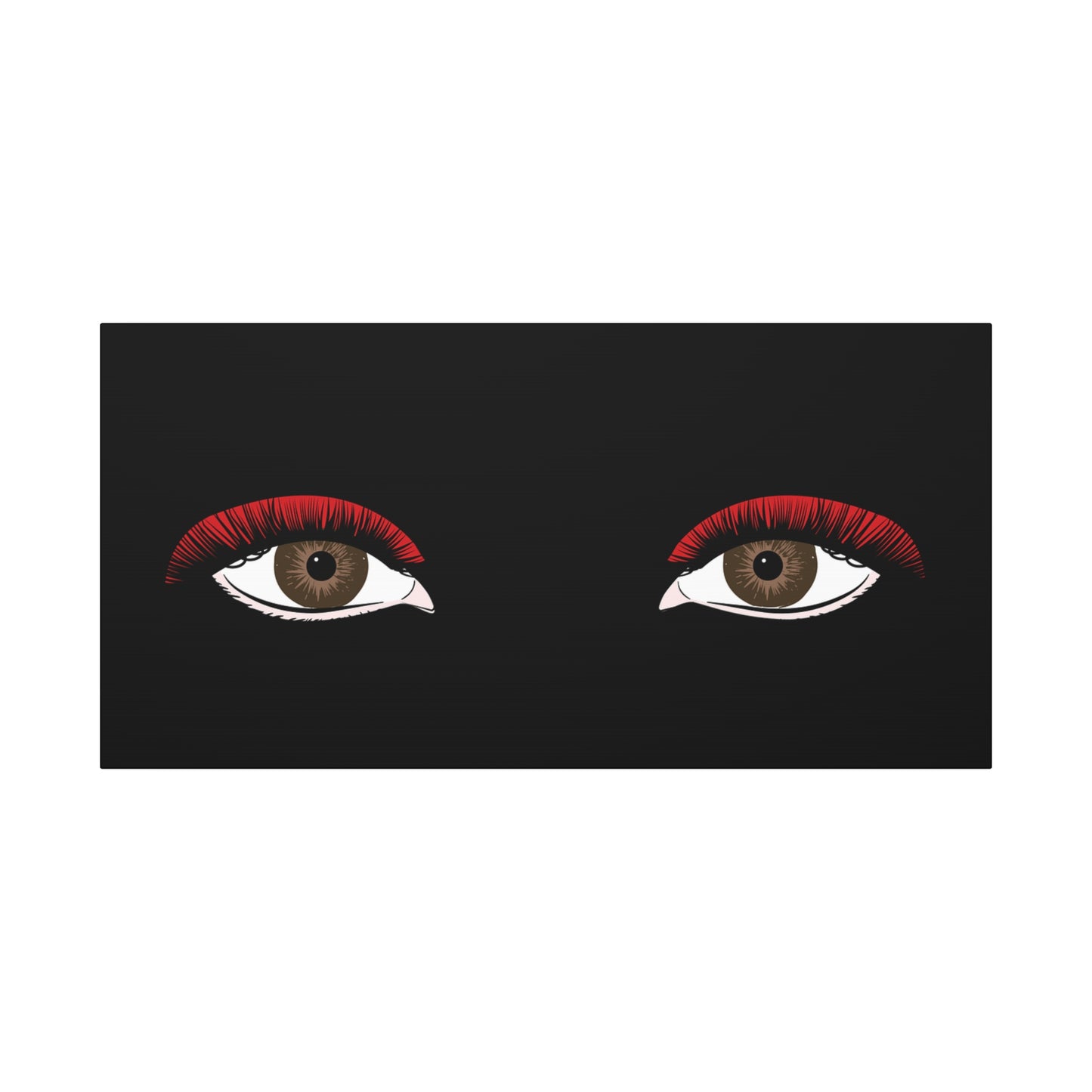 Red Lashes Wall Art Canvas — Glam Eyes Makeup Decor