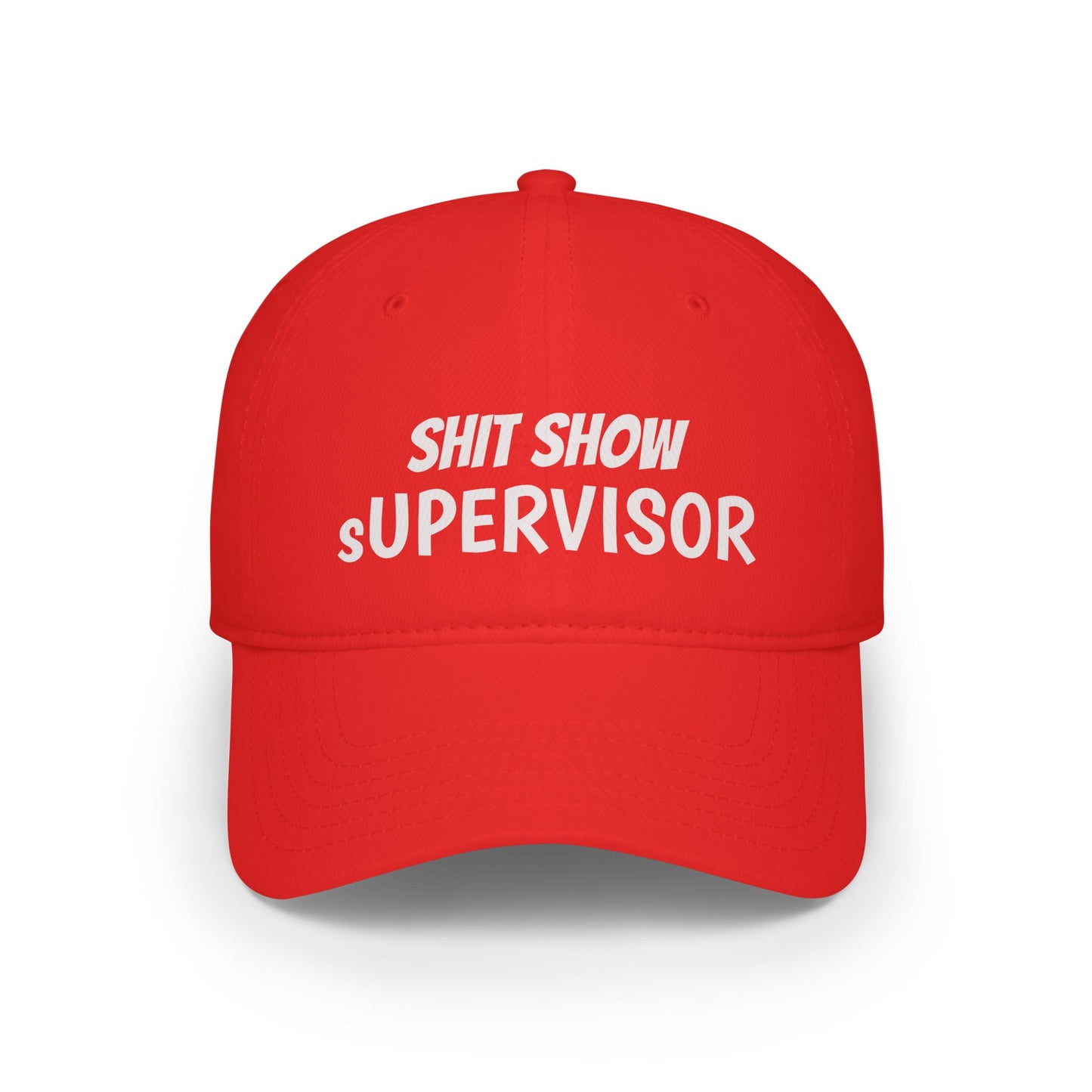 লো প্রোফাইল বেসবল ক্যাপ — "Shit Show Supervisor" এমব্রয়ডারি করা মজাদার ড্যাড হ্যাট
