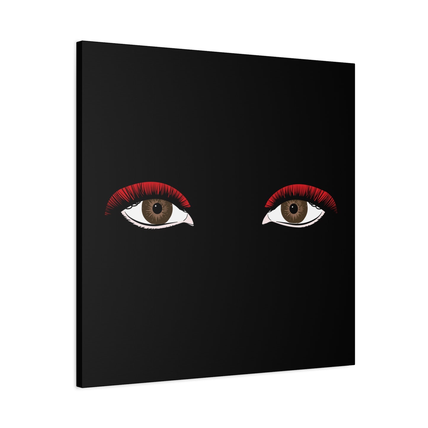 Red Lashes Wall Art Canvas — Glam Eyes Makeup Decor