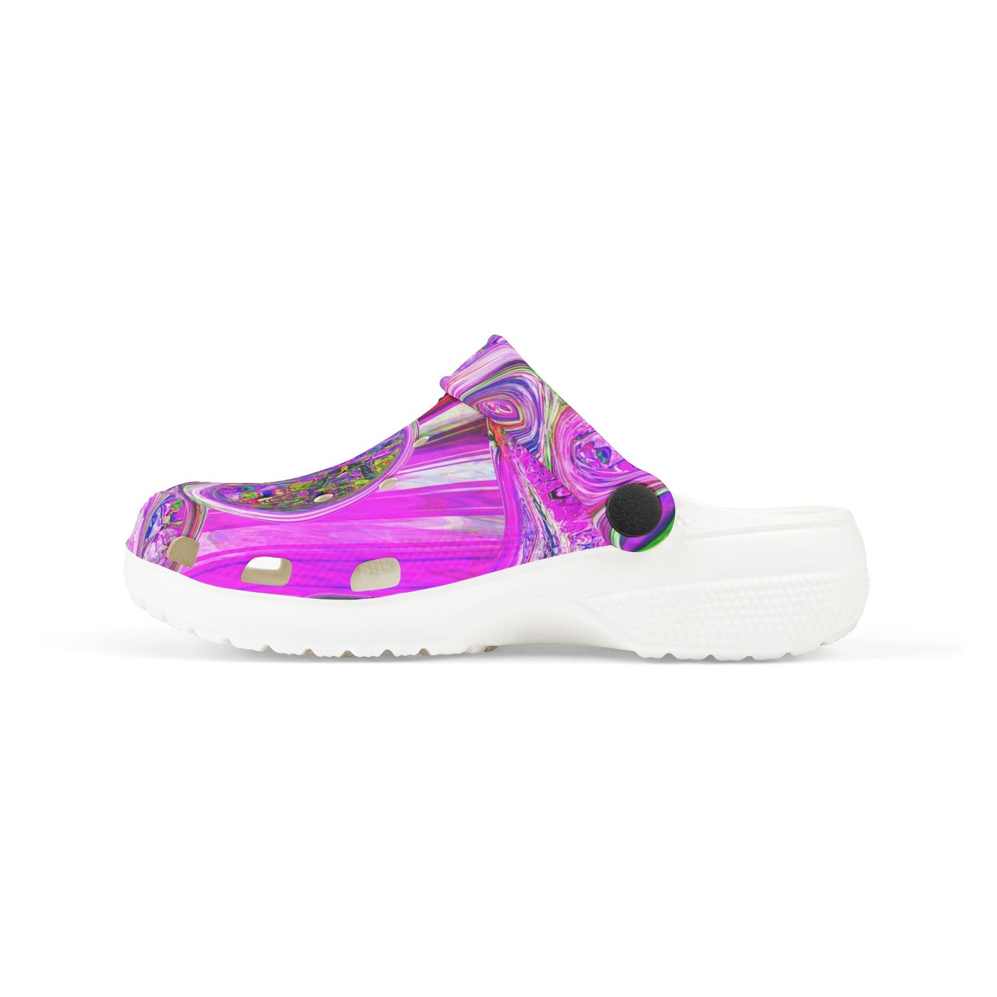 Kids Purple Swirl EVA Foam Clogs — Colorful Psychedelic All-Over Print