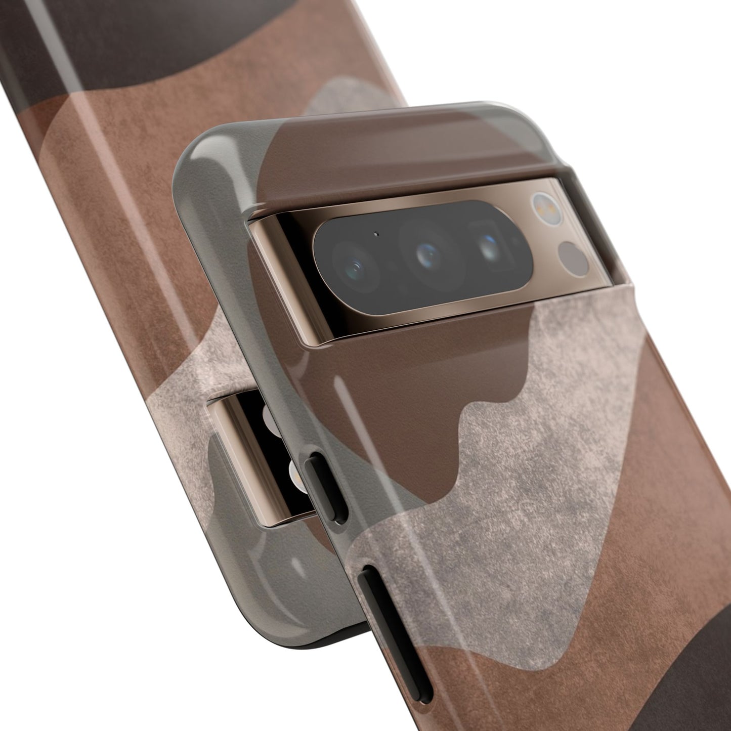 Abstract Earthtone Phone Case — Brown Layered Rugged Tough Case