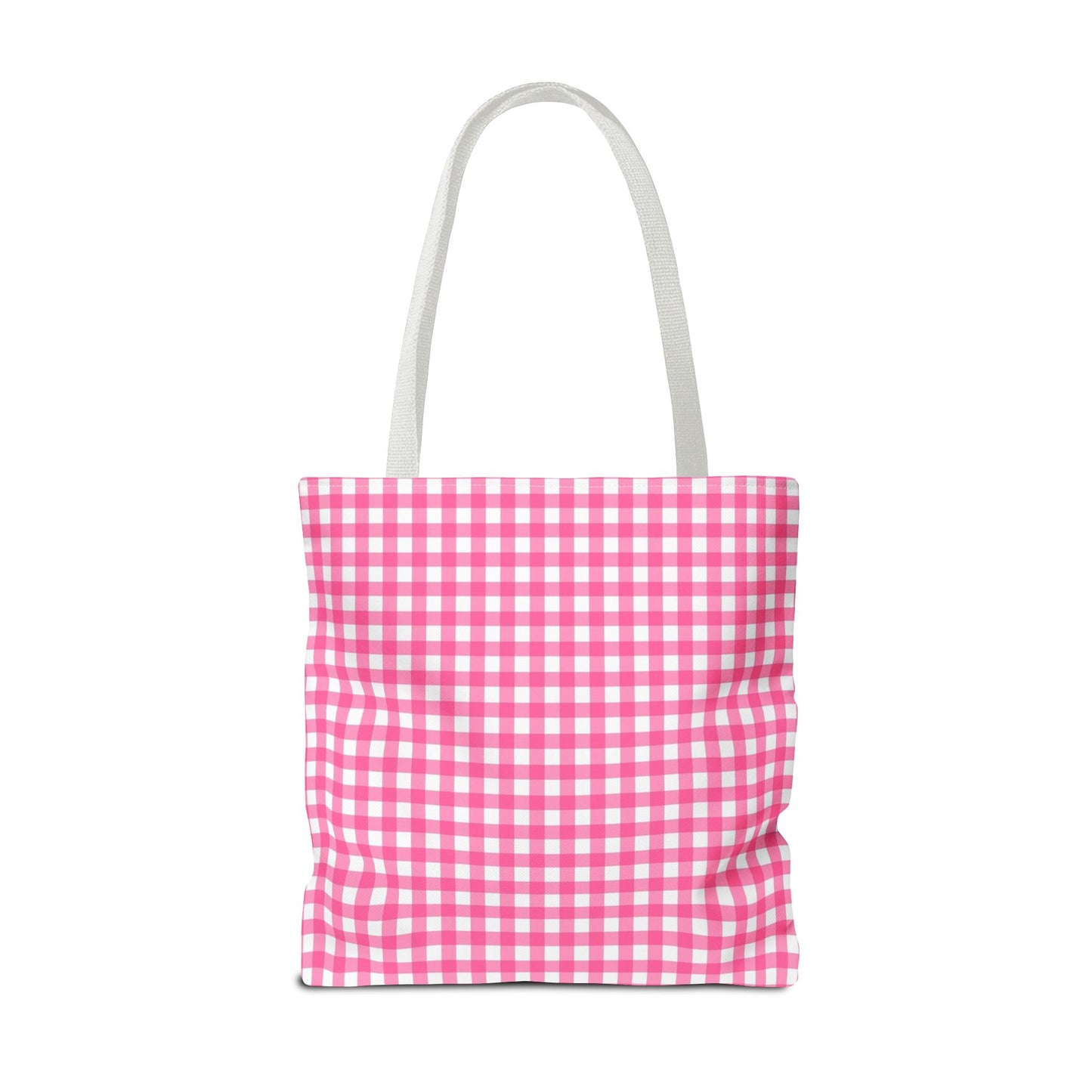 Cute Pink Gingham Tote Bag - Reusable Shopping Bag, Beach Tote