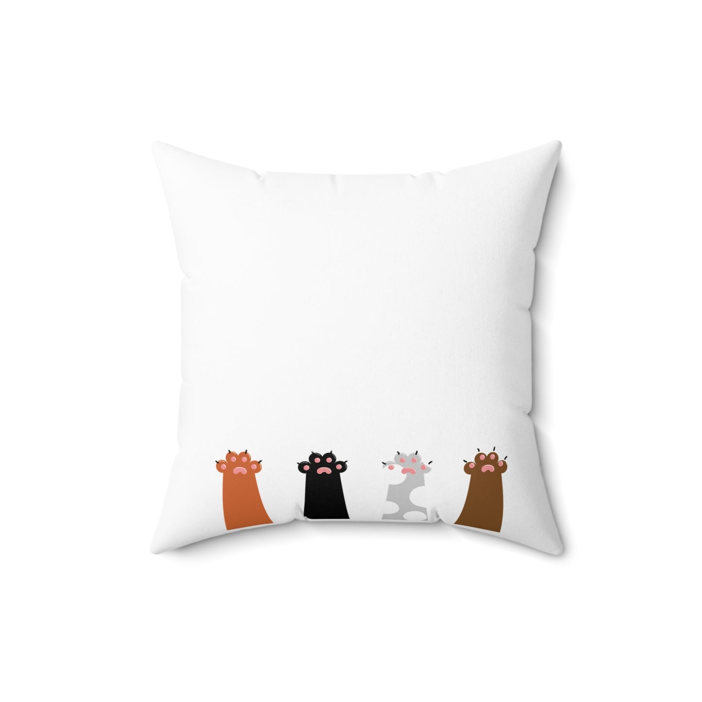 Cute Cat Row Decorative Throw Pillow — Kawaii Kitten Accent Cushion