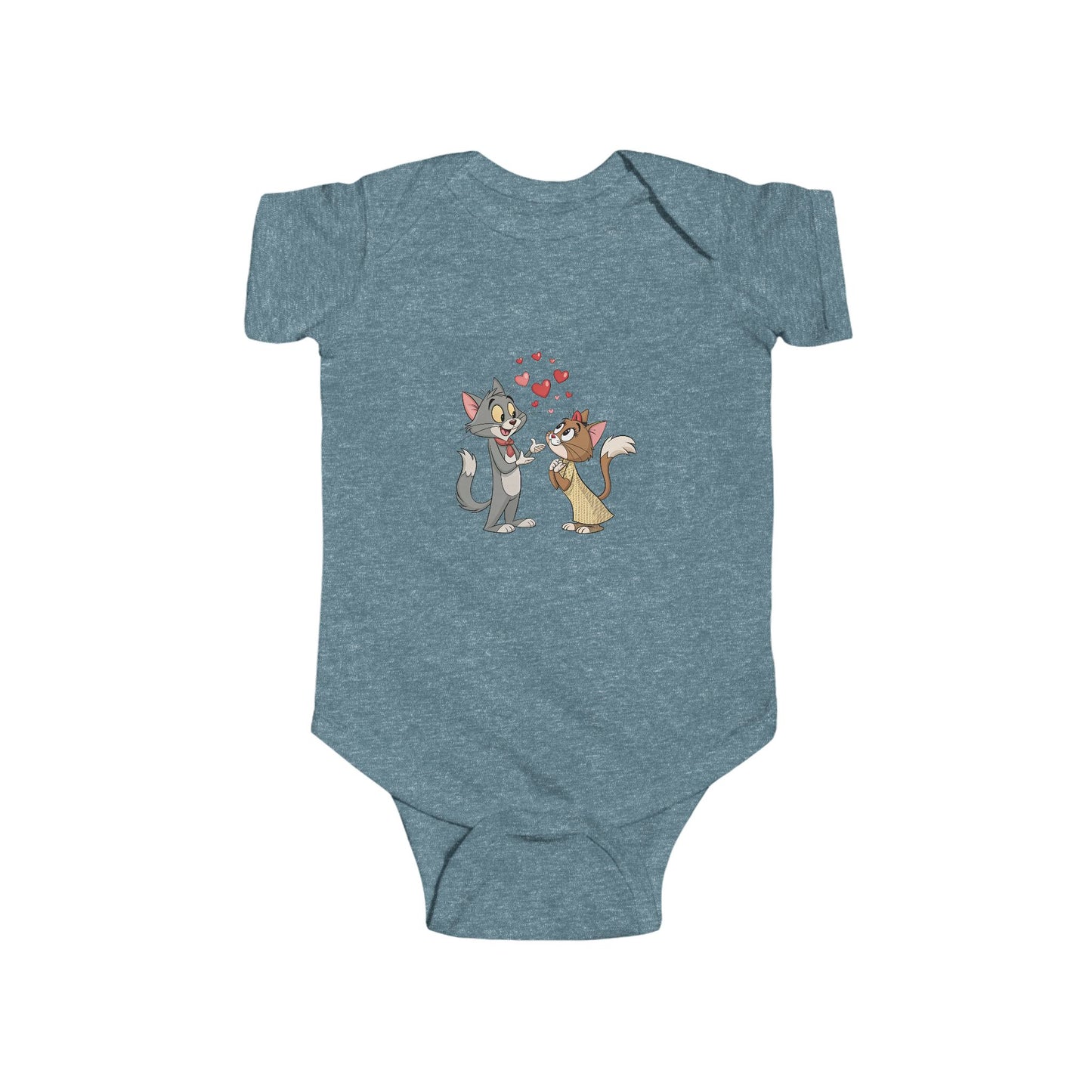 Cute Kissing Cats Infant Bodysuit – Baby Valentine Cat Love Onesie