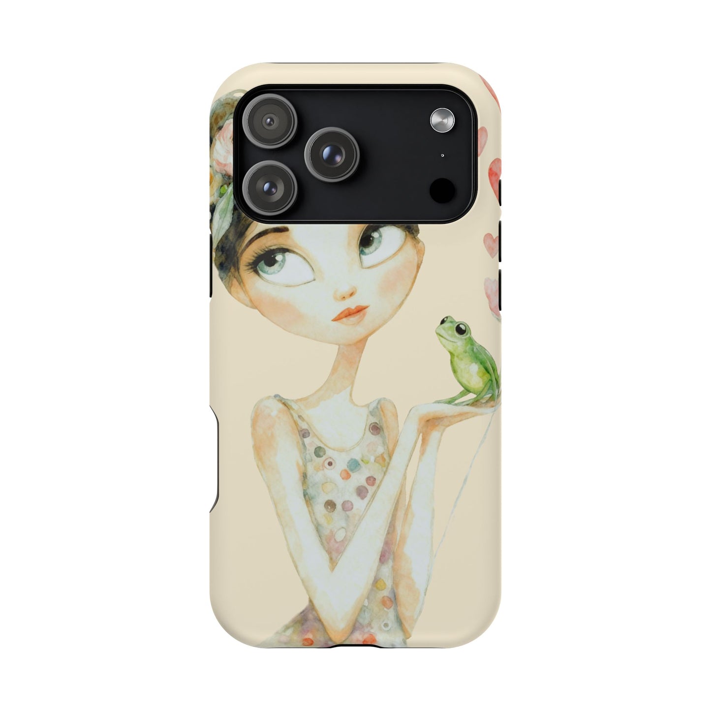 Whimsical Girl with Frog Magnetic Impact Phone Case