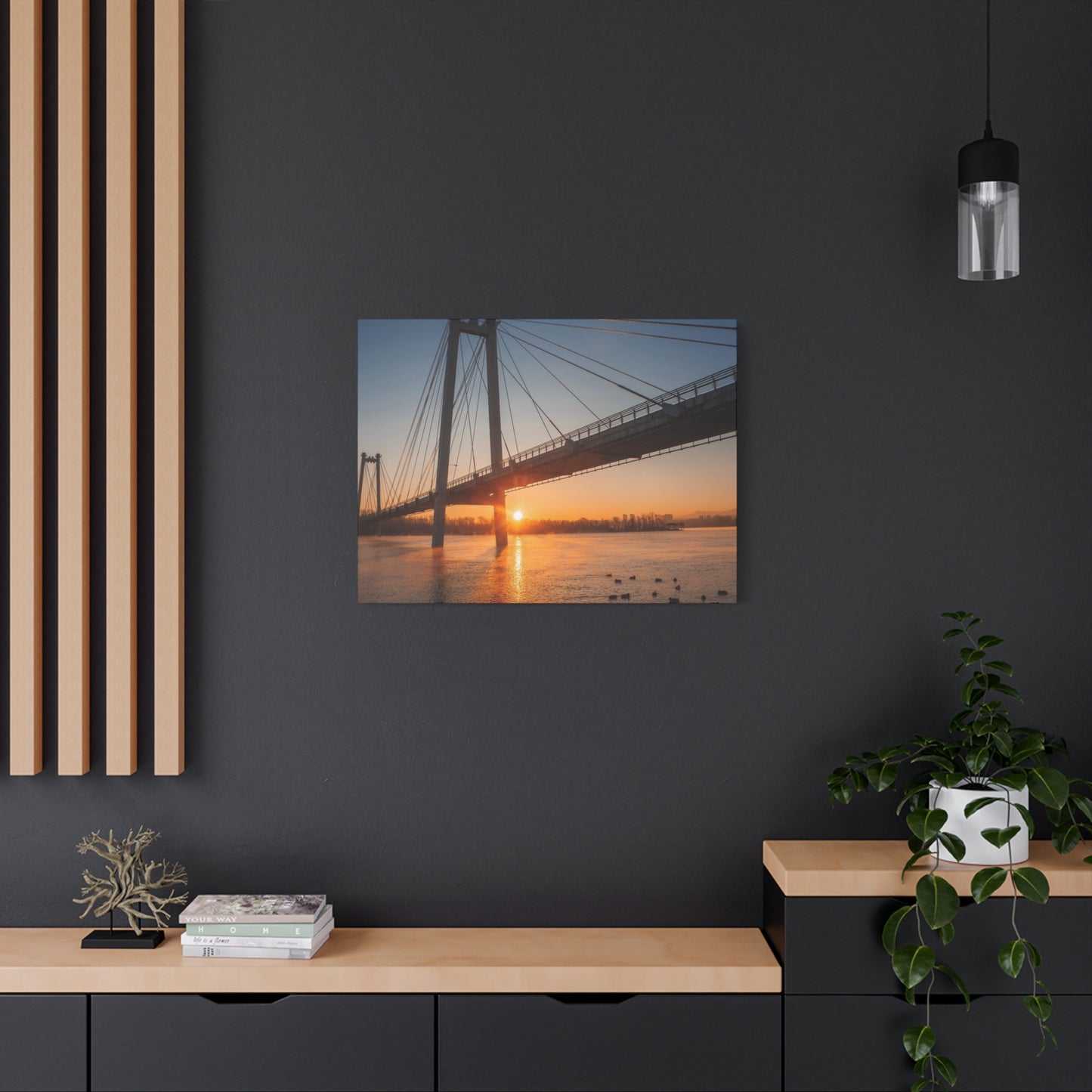 Sunrise Bridge Canvas Wall Art — Matte Stretched Canvas