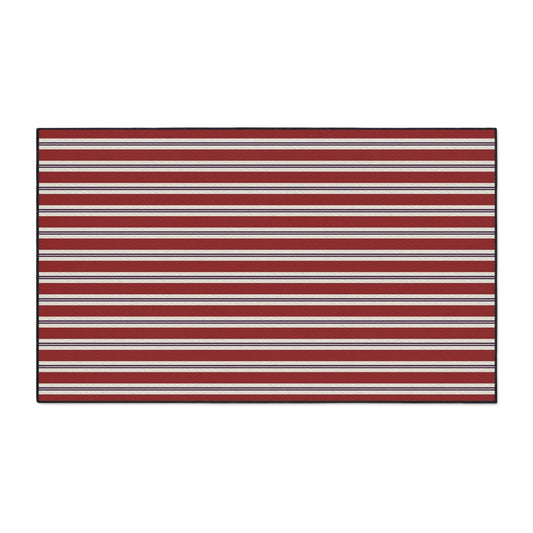 Striped Heavy Duty Floor Mat - Red & White Outdoor/Entry Rug