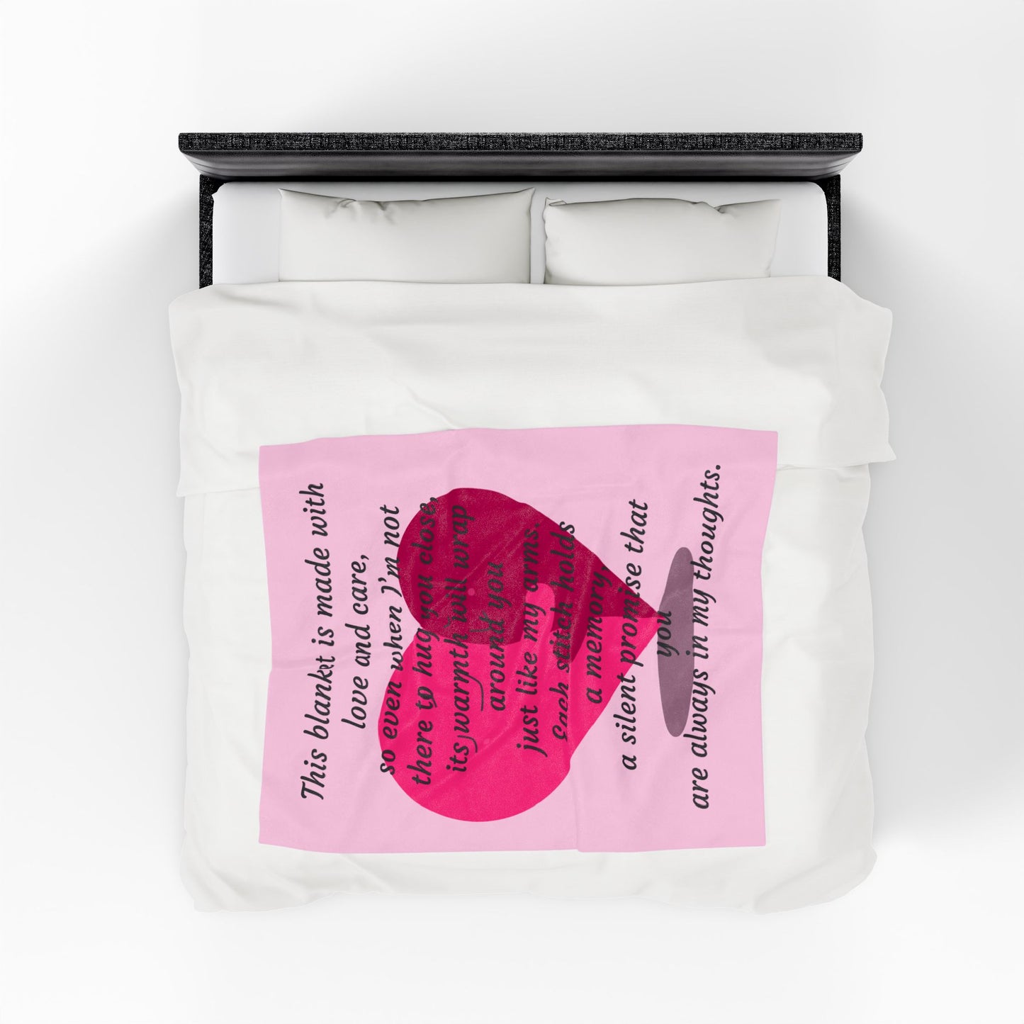 Memorial Heart Velveteen Plush Blanket — "This blanket is made with love and care" Comfort Throw