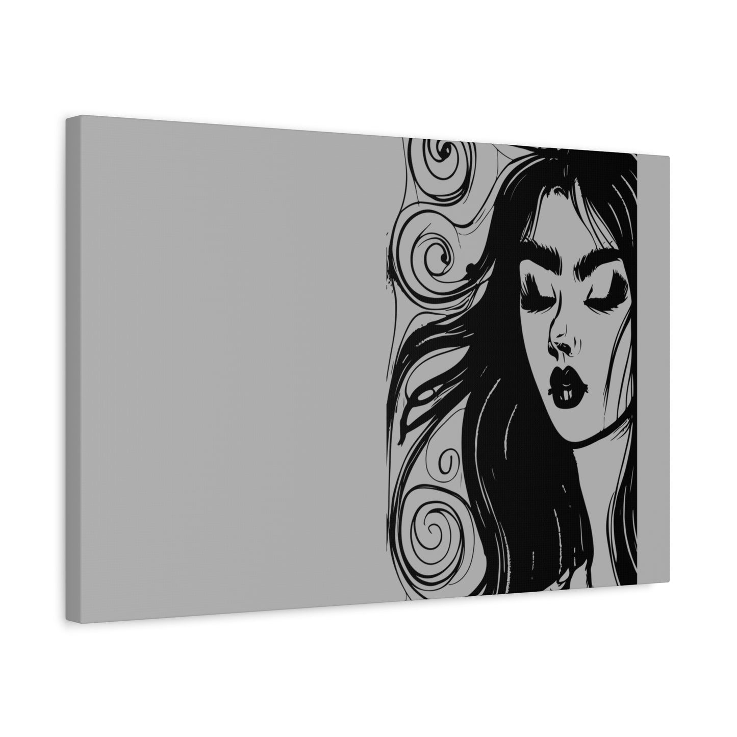 Gothic Woman Portrait Canvas Art — Matte Stretched Wall Decor