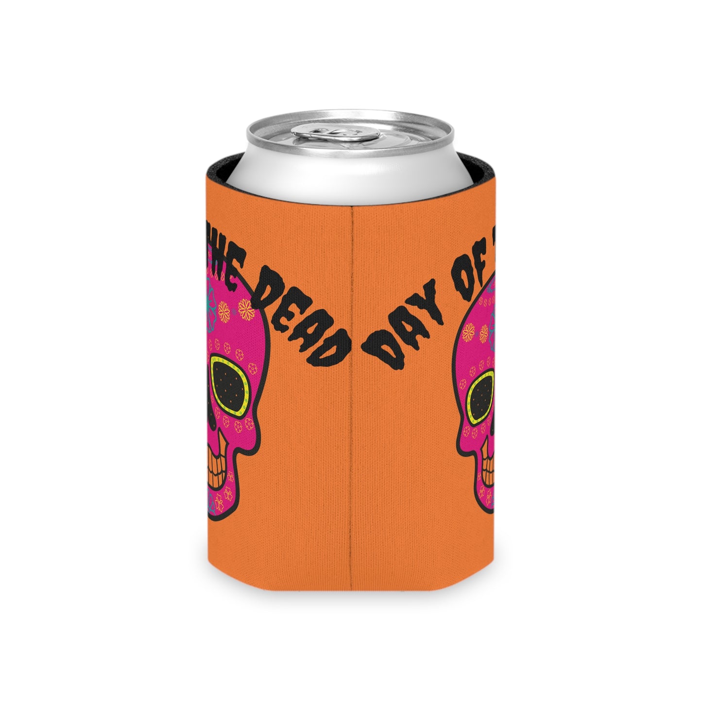 Vibrant Day of the Dead Can Cooler, Mexican Fiesta Drink Sleeve, Party Accessory, Halloween Celebration, Gift for Him/Her