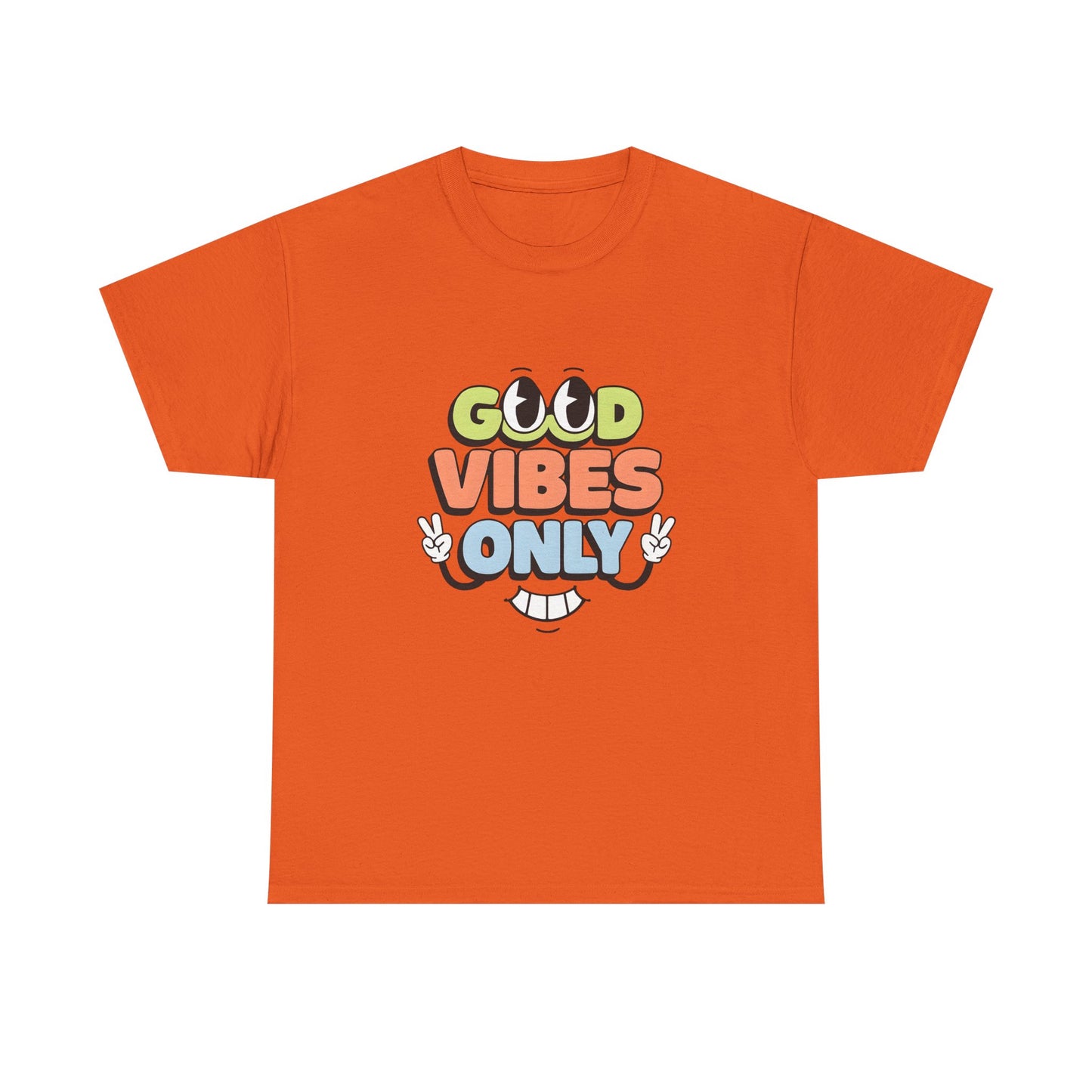 Good Vibes Only Unisex Heavy Cotton Tee, Casual Tee, Positive Message Shirt, Summer Fashion, Gift for Friends, Outdoor Wear