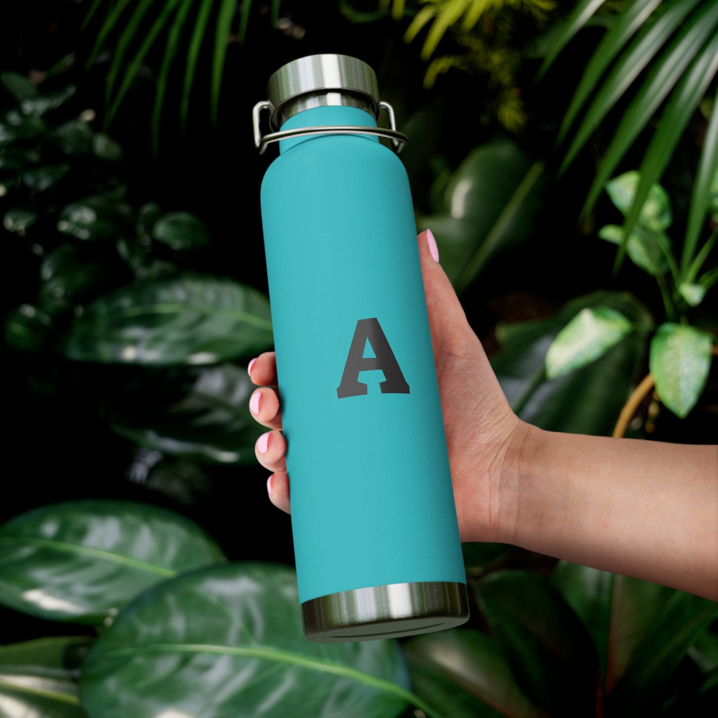 Personalized Copper Insulated Water Bottle, 22oz - Letter A