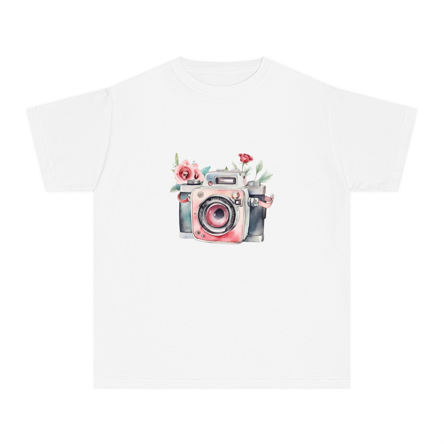 Floral Camera Youth Tee, Cute Teen Shirt