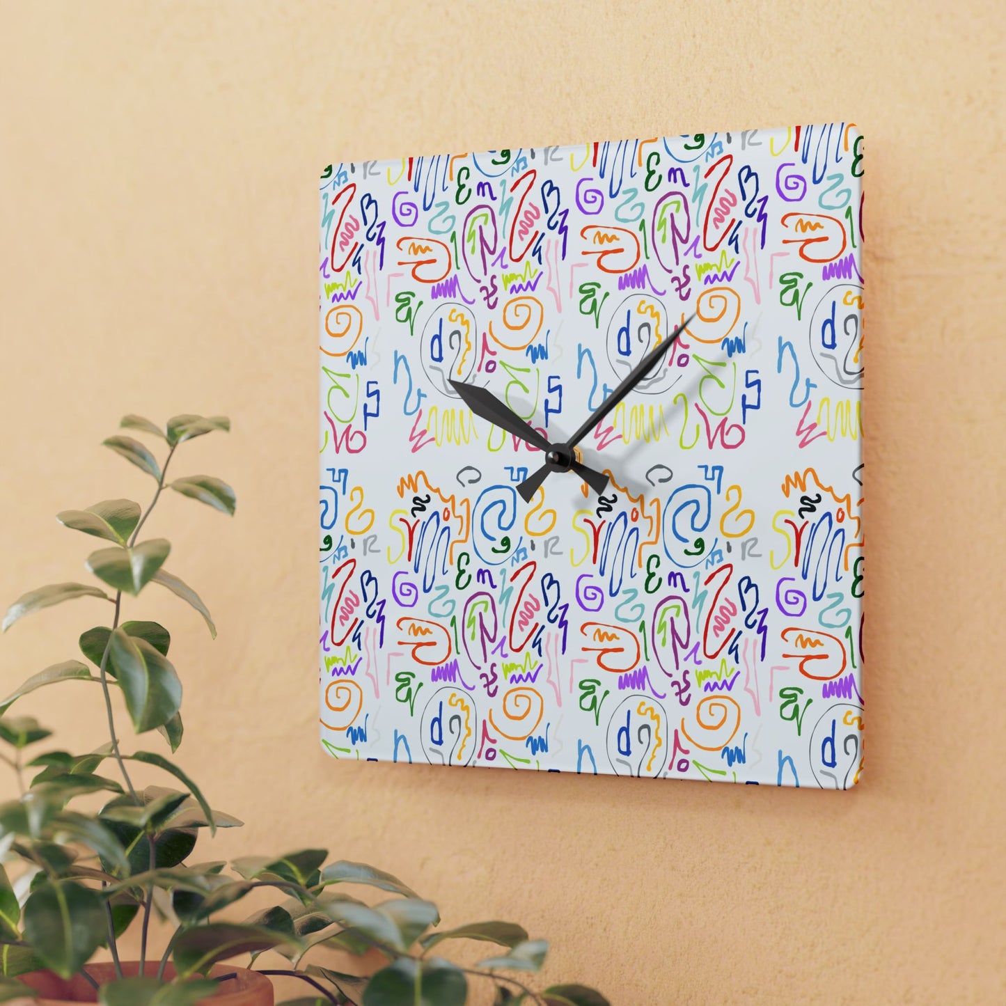 Colorful Abstract Acrylic Wall Clock