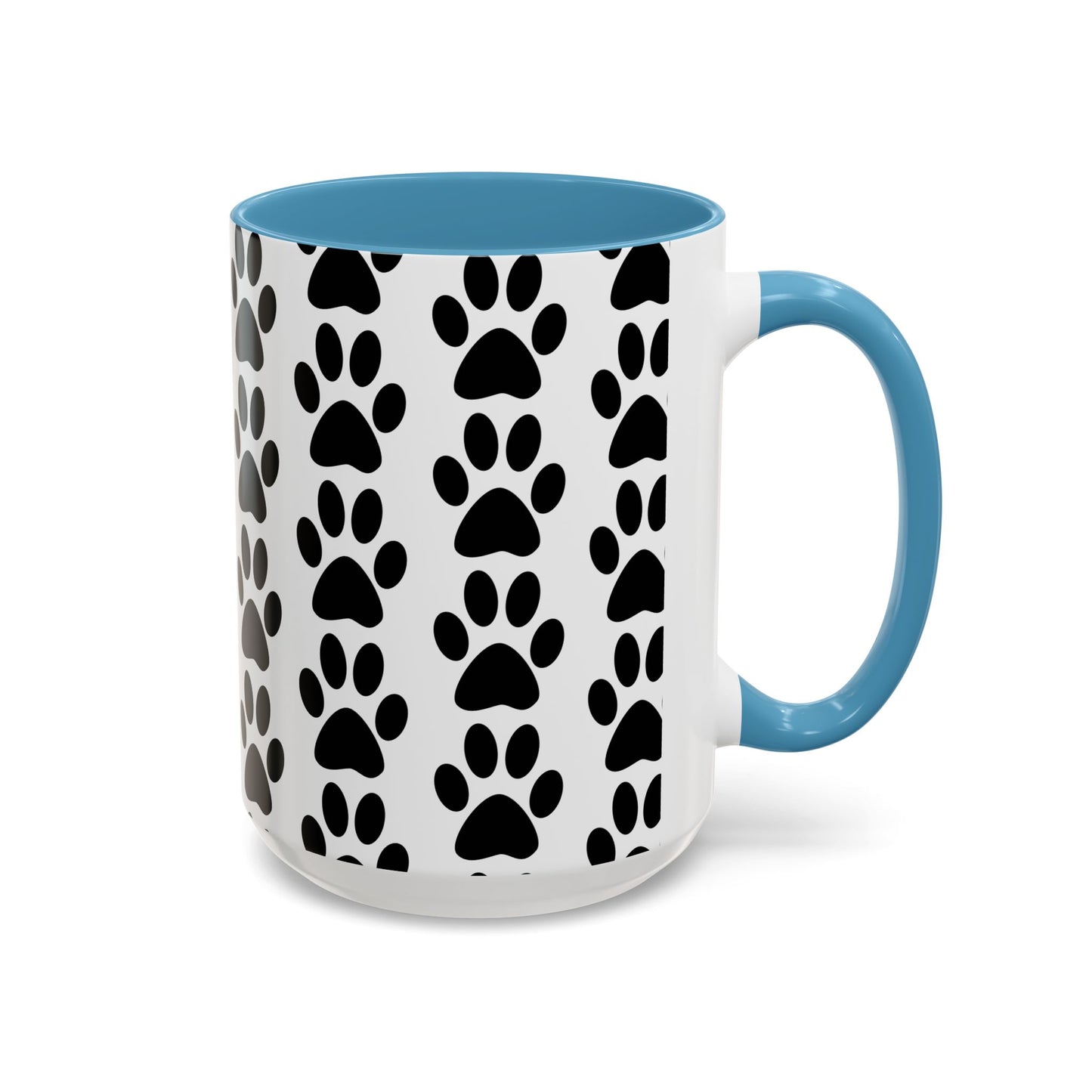 Paw Print Accent Coffee Mug - Dog Lover Gift, Black and White Pet Mug, Cute Animal Decor, Personalized Pet Owner Present, Coffee Tea Cup