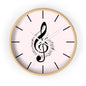Musical Treble Clef Wall Clock — Pink Music Note Timepiece for Music Lovers