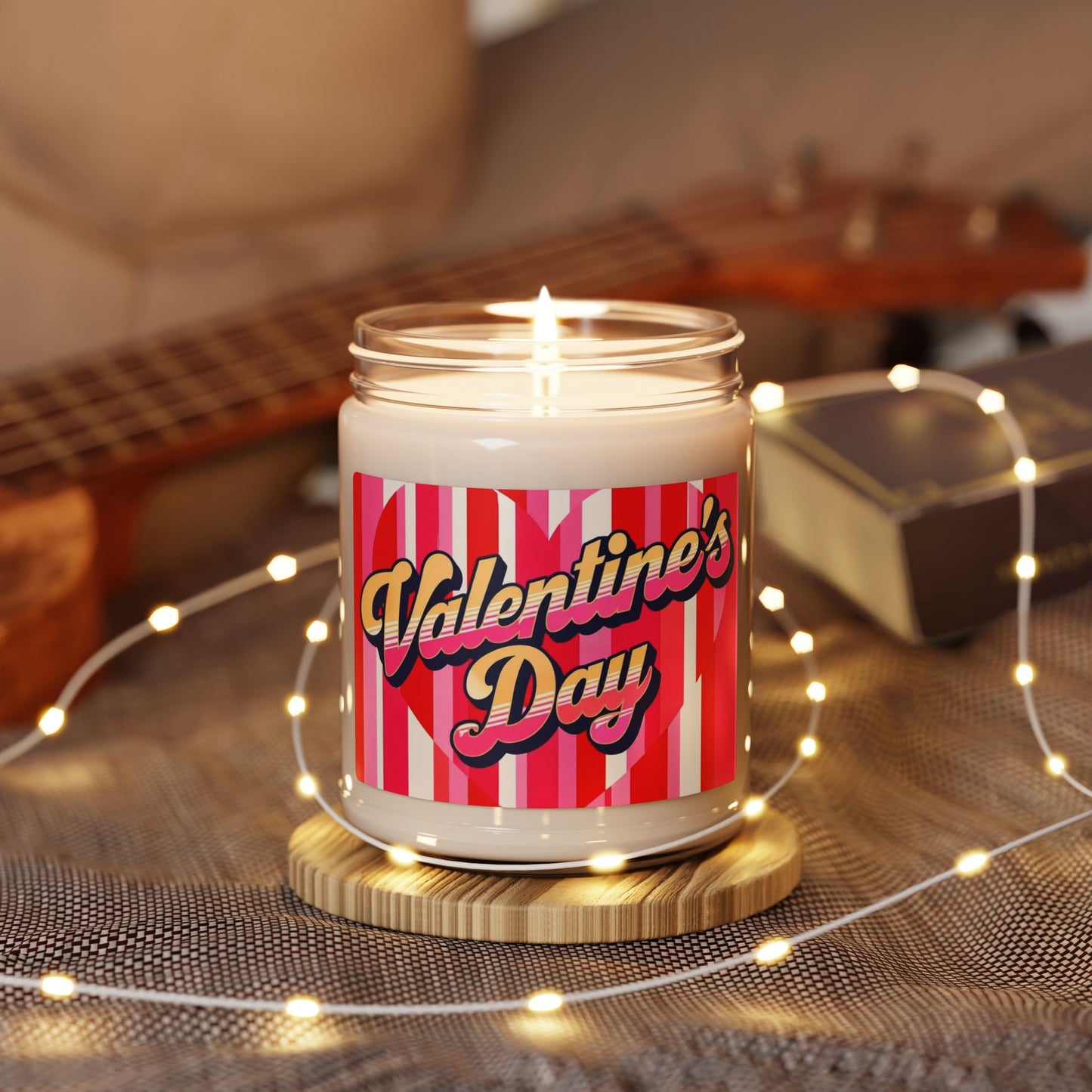 Valentine's Day Scented Soy Candle — 9oz Romantic Strawberry & Rose Aromas