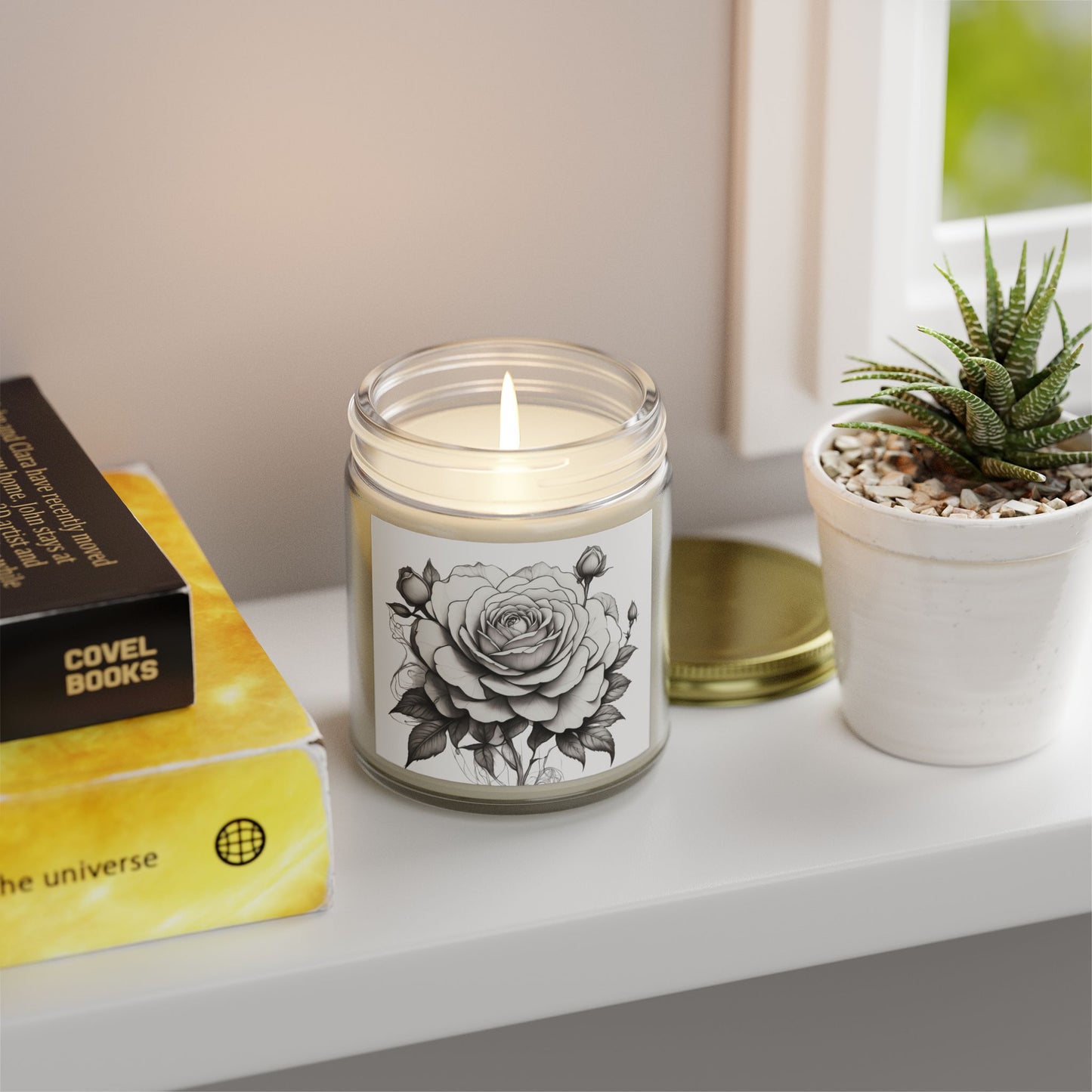 Rose Scented Candle - Coconut Apricot Wax, Relaxing Aromatherapy, Home Decor, Gifts for Her, Eco-friendly Candle