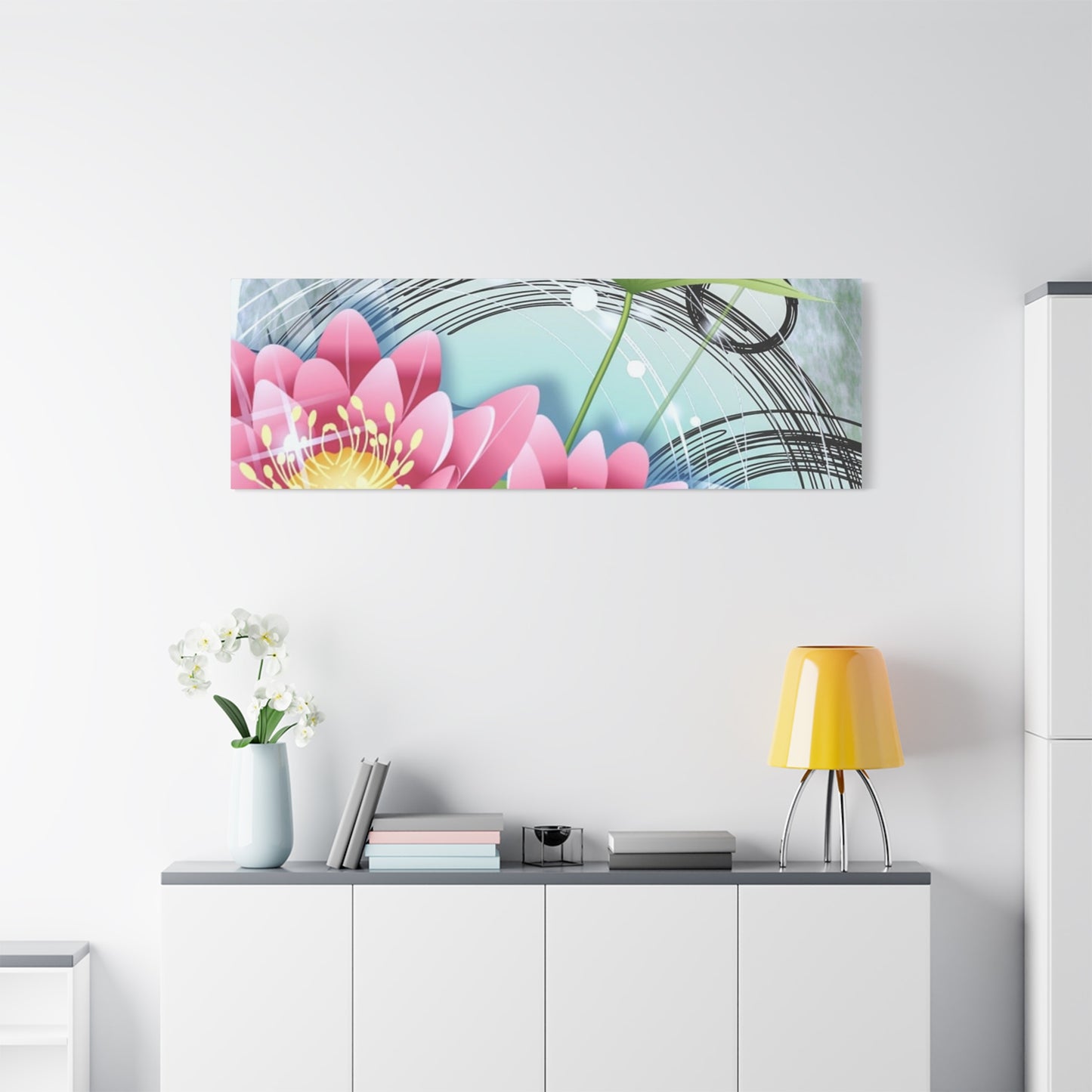 Lotus Blossom Matte Canvas Wall Art — Stretched 1.25" Decorative Print