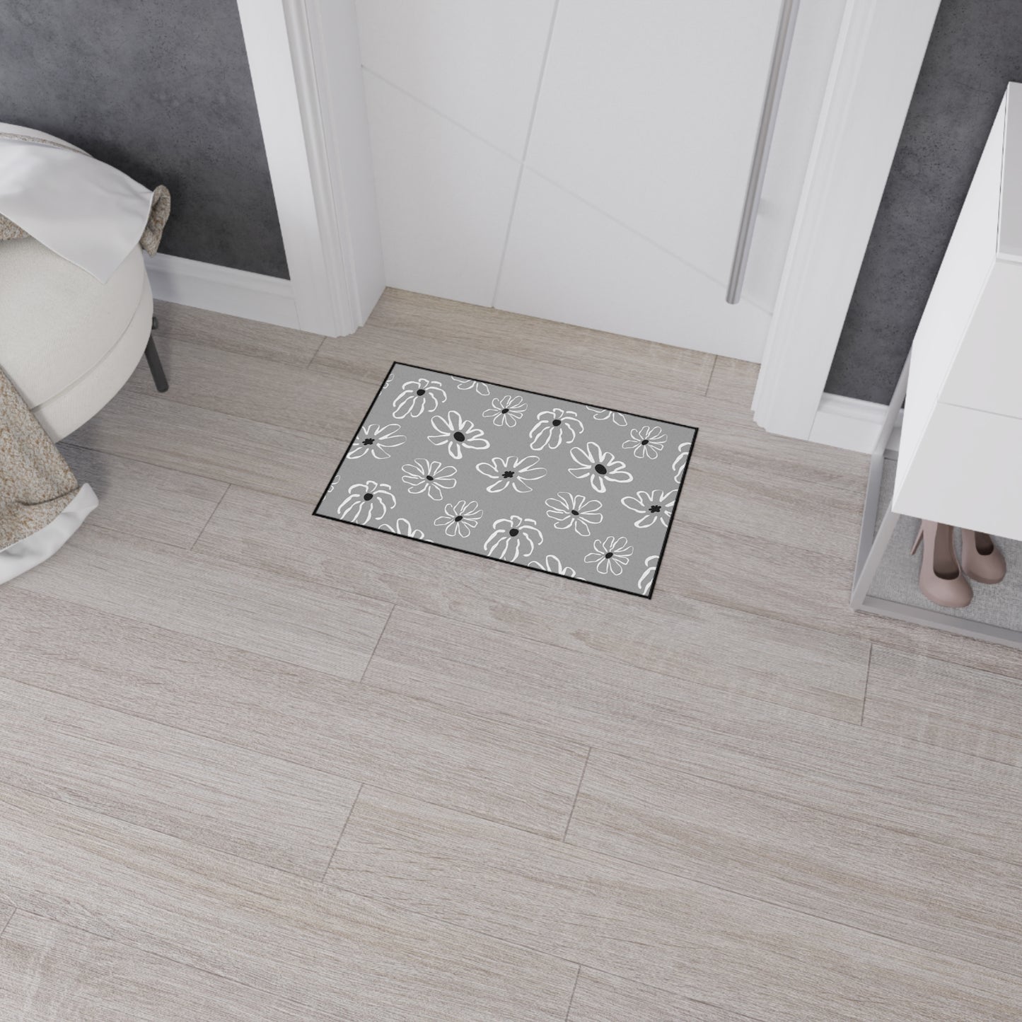 Daisy Pattern Heavy-Duty Floor Mat – Durable Non-Slip Entry & Kitchen Rug