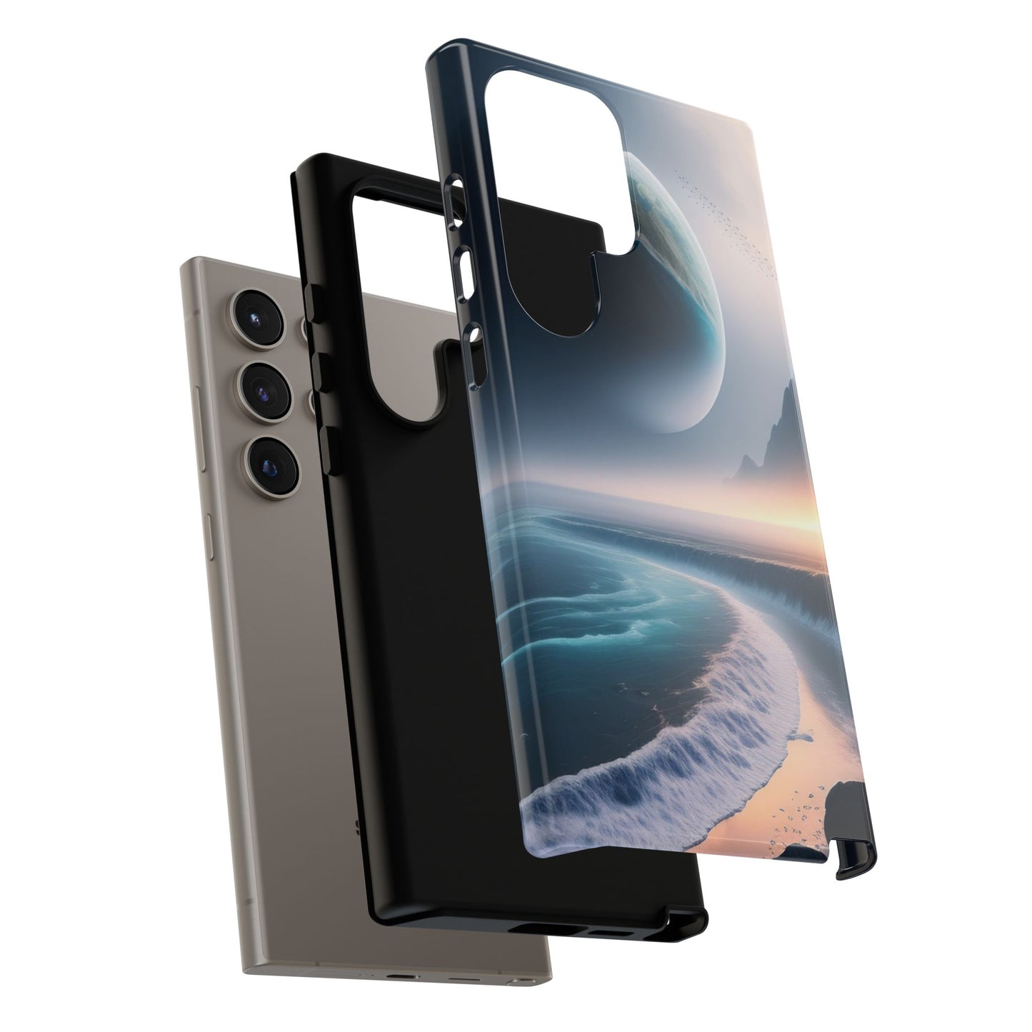 Galaxy Ocean Phone Case — Surreal Planet Beach Tough Case