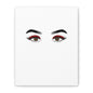 Glam Eyes Matte Canvas Wall Art — Brown Eyes with Red Lashes