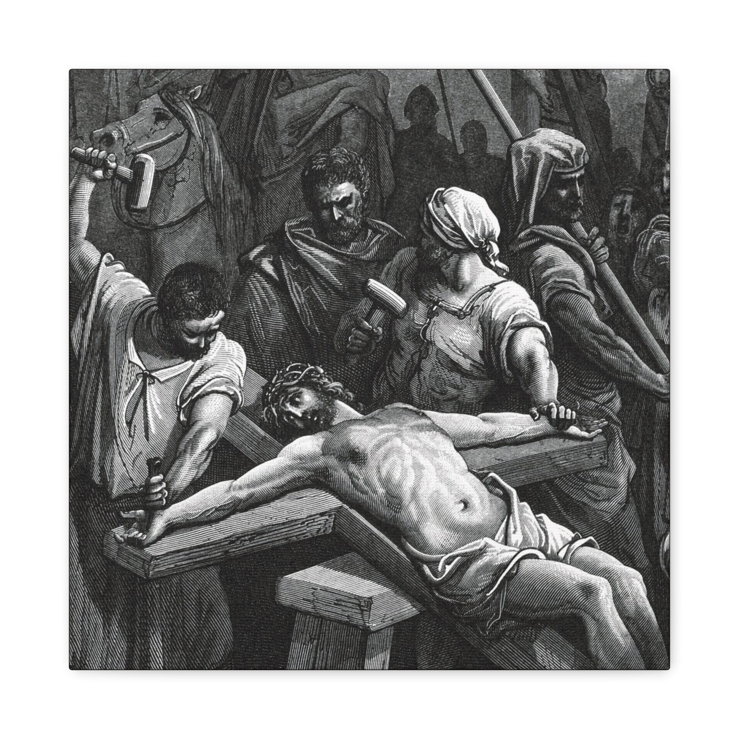 Crucifixion Art Matte Canvas Print – Stretched Religious Wall Decor