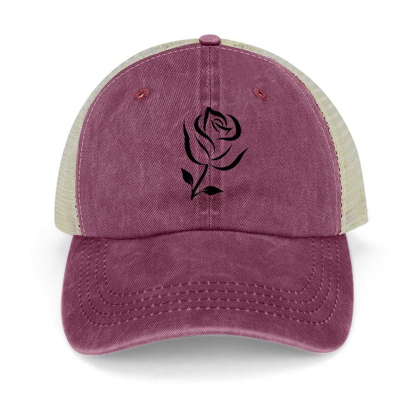 Cotton Trucker Hat for Casual Style - Rose