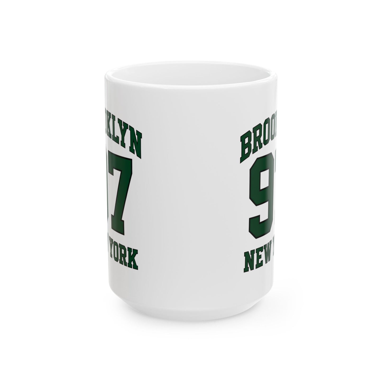 Brooklyn 97 New York Ceramic Mug – Vintage Varsity Number Coffee Cup (11oz, 15oz)
